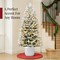 Pre-Lit Potted Flocked Christmas Tree, Realistic Artificial Décor, w/ Twinkling White & Multi LEDs